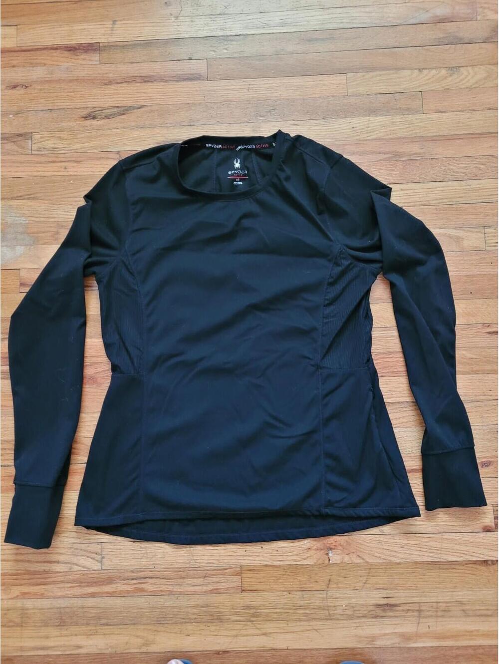 SPYDER ACTIVE Shirt Adult Large Black Long Sleeve Athletic Womens